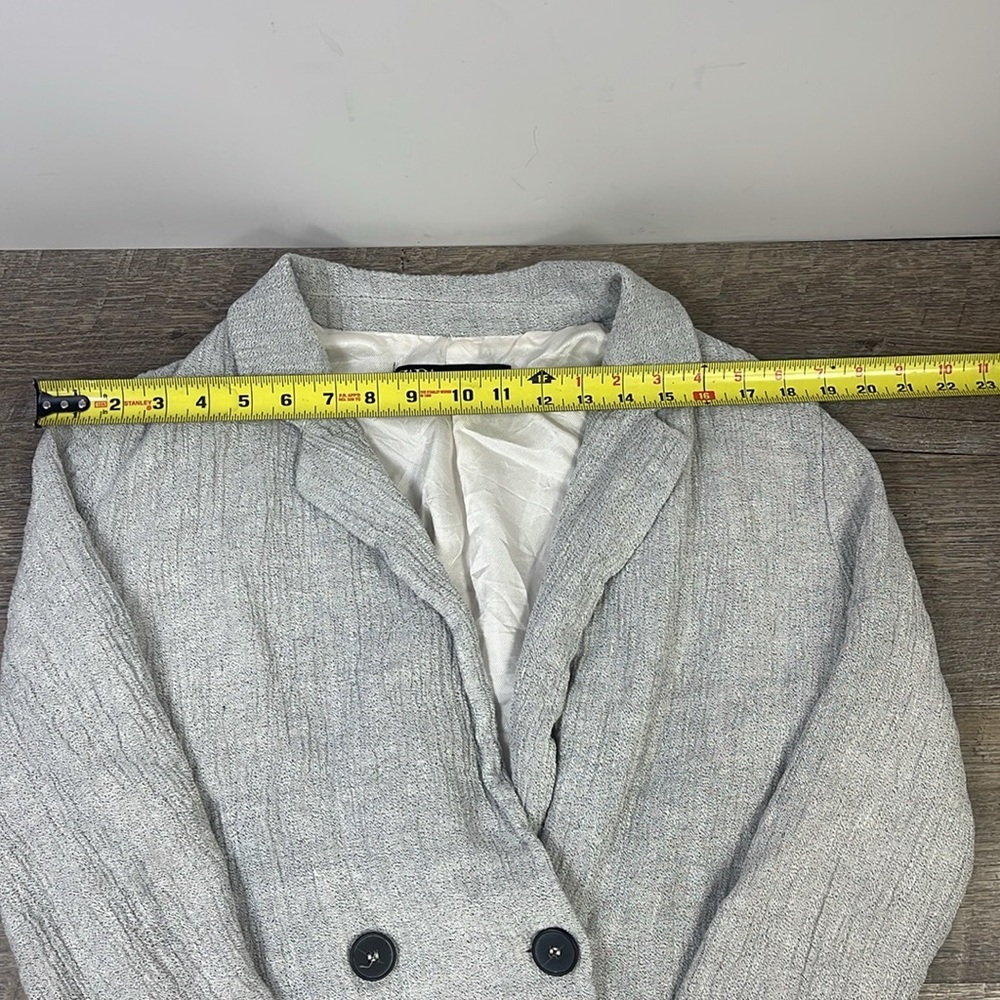 Zara Buttoned Linen Double Breasted Blazer Size Medium - Picture 6 of 13